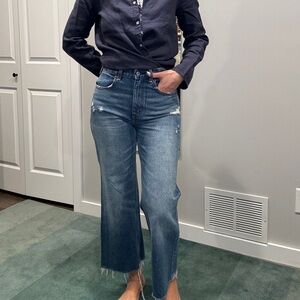 Abercrombie high rise cropped real denim jeans